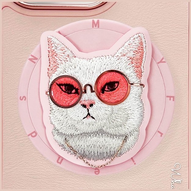 Nimmy Glasses Cool Cat MagSafe Case for iPhone 16 Pro - Pink 7