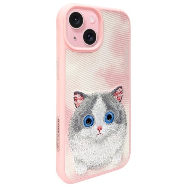 Nimmy Big Eyed Pet 2.0 Cat Case for iPhone 15 - Pink 1