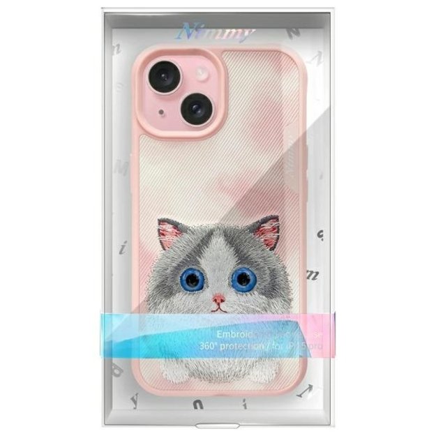Nimmy Big Eyed Pet 2.0 Cat Case for iPhone 15 - Pink 11