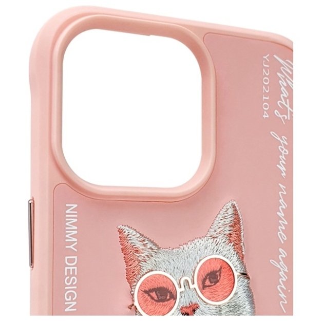 Nimmy Glasses Cool Cat Case for iPhone 15 Pro - Pink 2