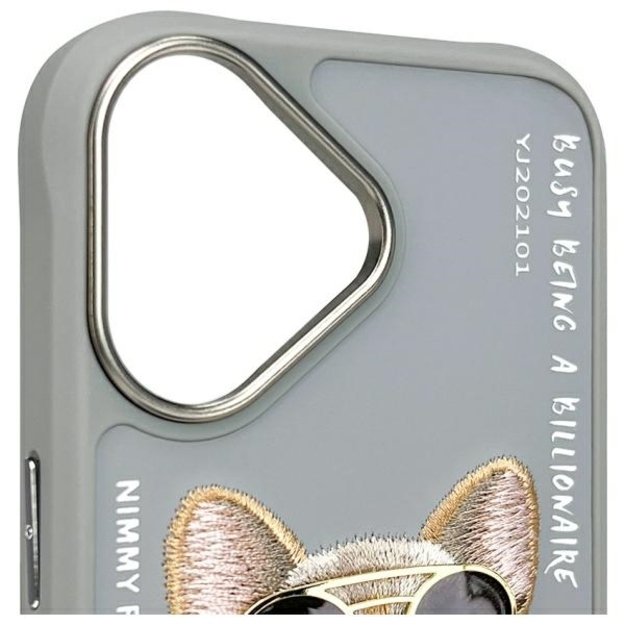 Nimmy Glasses Cool Dog iPhone 16 Case - Gray 4