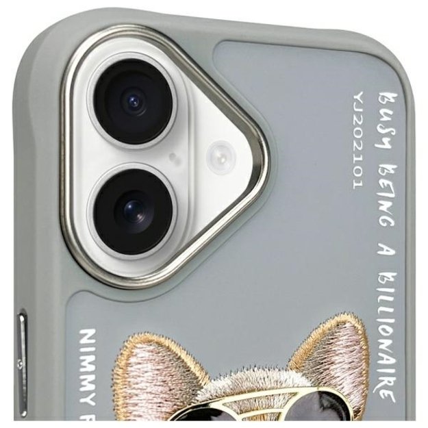 Nimmy Glasses Cool Dog iPhone 16 Case - Gray 2