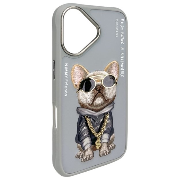 Nimmy Glasses Cool Dog iPhone 16 Case - Gray 3