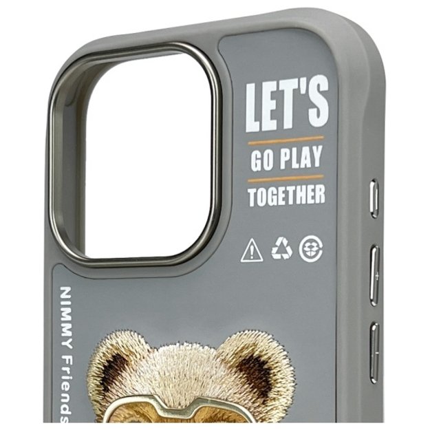 Nimmy Cool&amp Cute 2.0 Bear Case for iPhone 16 Pro - Gray 2