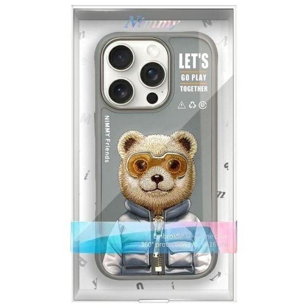 Nimmy Cool&amp Cute 2.0 Bear Case for iPhone 16 Pro - Gray 8