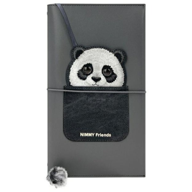 Nimmy Big Eyed Pet 2.0 Panda 2-in-1 Notebook + Pen Set - Black 1