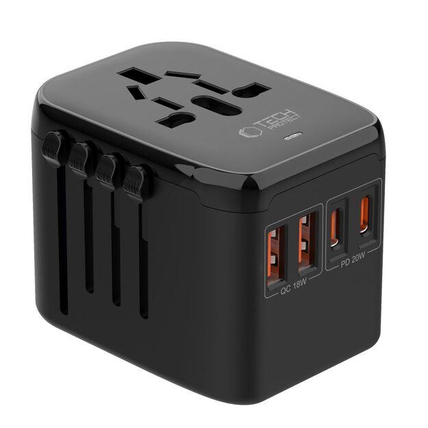 Tech-Protect TA200 EU / UK / US / AU adapter - black 2