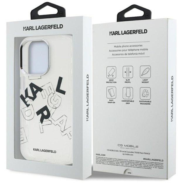 Karl Lagerfeld IML Sketched Graphic Case for iPhone 16 Pro Max - Clear 7