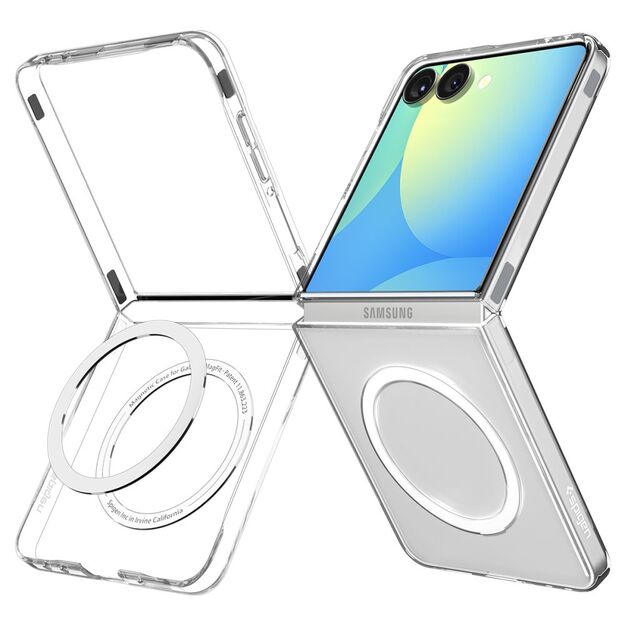 Spigen AirSkin Mag MagSafe Case for Samsung Galaxy Z Flip 7 - Clear and White 3