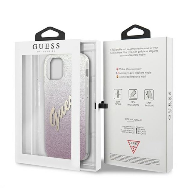 Guess GUHCP12LPCUGLSPI iPhone 12 Pro Max 6.7&quot  pink/pink hardcase Glitter Gradient Script 7
