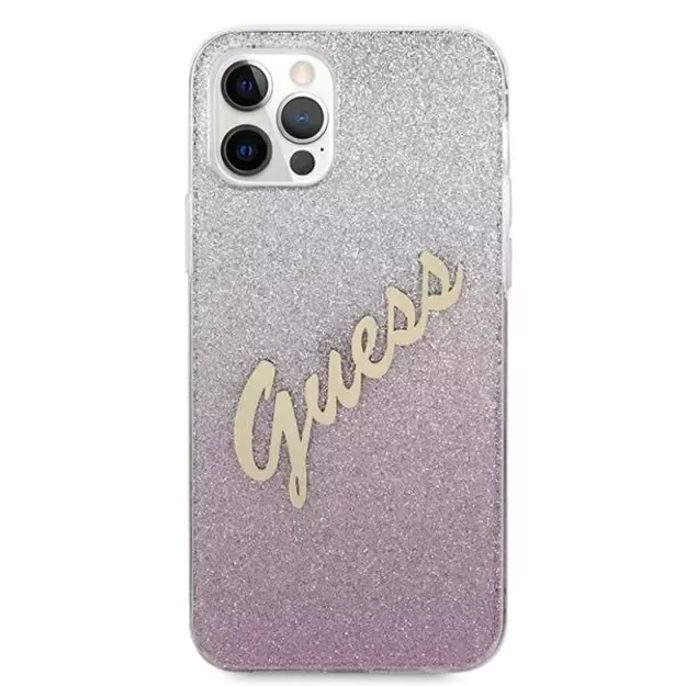 Guess GUHCP12LPCUGLSPI iPhone 12 Pro Max 6.7&quot  pink/pink hardcase Glitter Gradient Script 8