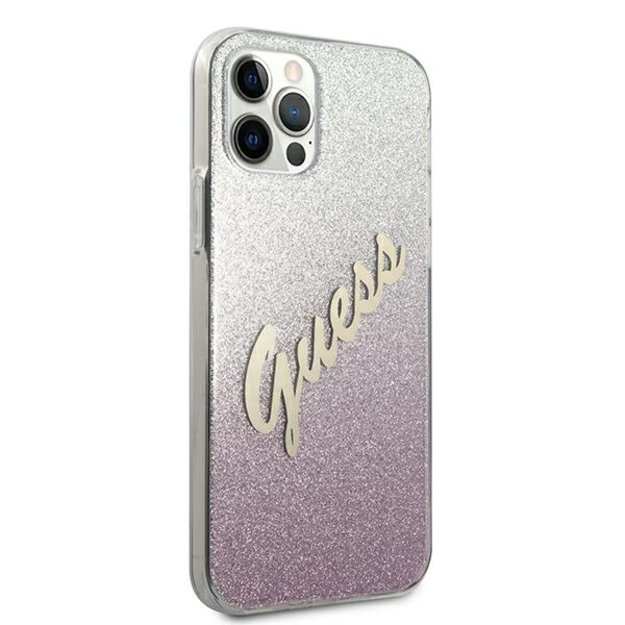 Guess GUHCP12LPCUGLSPI iPhone 12 Pro Max 6.7&quot  pink/pink hardcase Glitter Gradient Script 4