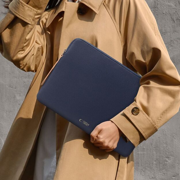 Tech-Protect Fleece Laptop Bag 15-16 - Navy Blue 11