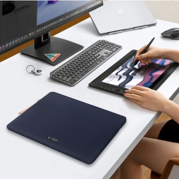 Tech-Protect Fleece Laptop Bag 15-16 - Navy Blue 9