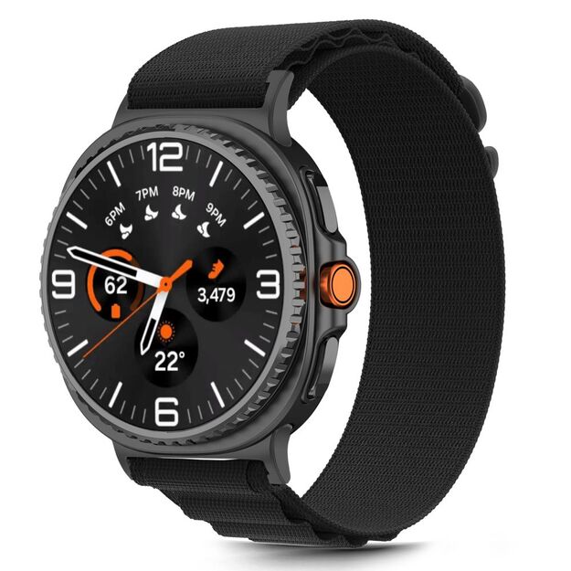 Tech-Protect Nylon Stripe Strap for Samsung Galaxy Watch 40/44/46 mm - Black 1