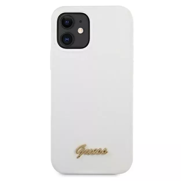 Guess GUHCP12SLSLMGWH iPhone 12 mini 5.4&quot  white/white hardcase Metal Logo Script 9