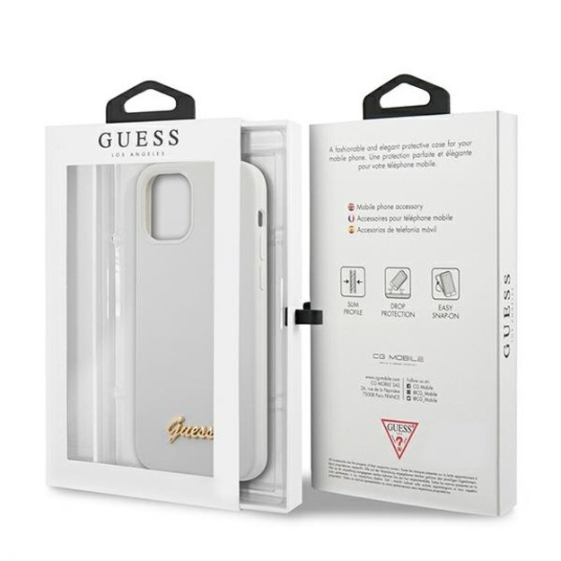 Guess GUHCP12SLSLMGWH iPhone 12 mini 5.4&quot  white/white hardcase Metal Logo Script 7