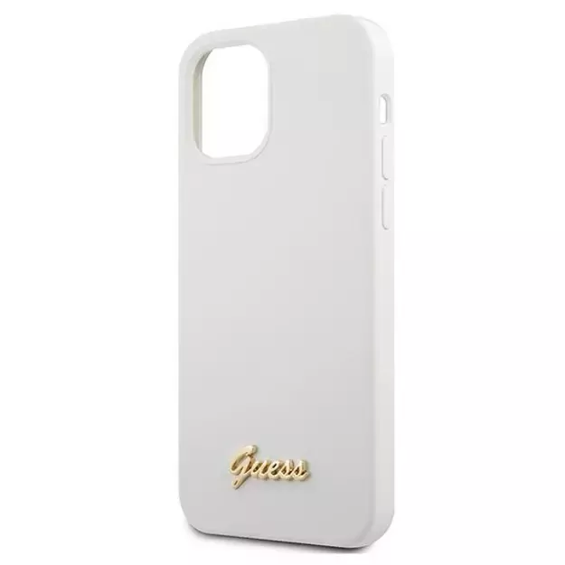 Guess GUHCP12SLSLMGWH iPhone 12 mini 5.4&quot  white/white hardcase Metal Logo Script 12