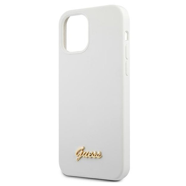 Guess GUHCP12SLSLMGWH iPhone 12 mini 5.4&quot  white/white hardcase Metal Logo Script 5