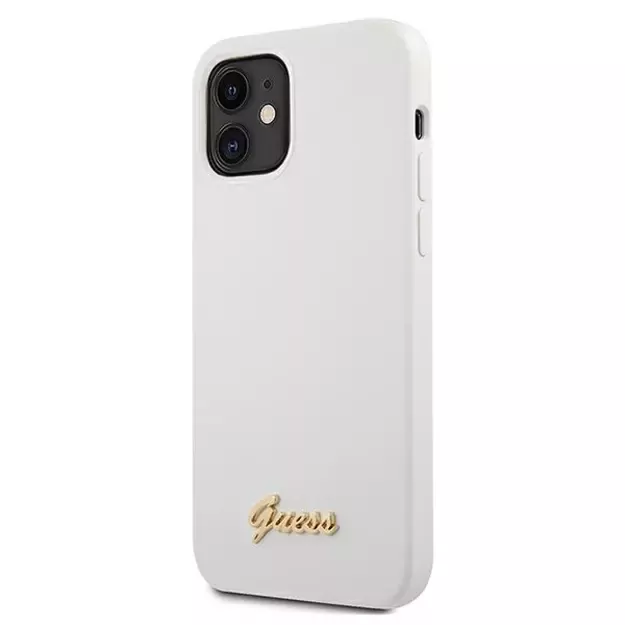 Guess GUHCP12SLSLMGWH iPhone 12 mini 5.4&quot  white/white hardcase Metal Logo Script 8