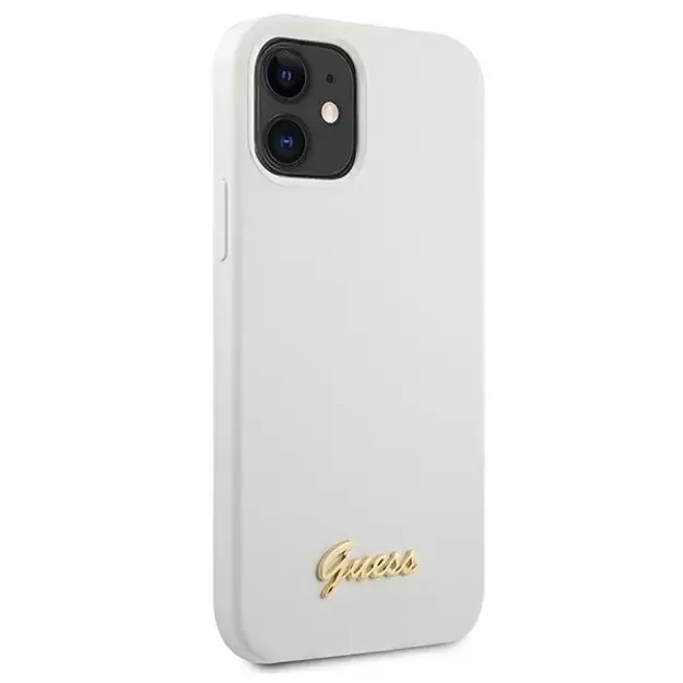 Guess GUHCP12SLSLMGWH iPhone 12 mini 5.4&quot  white/white hardcase Metal Logo Script 10