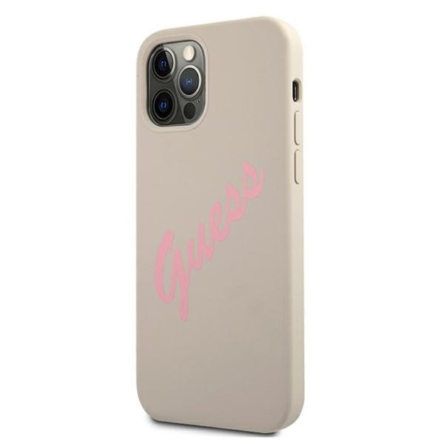 Guess GUHCP12LLSVSGP iPhone 12 Pro Max 6.7&quot  gray pink/grey pink hardcase Silicone Vintage 8