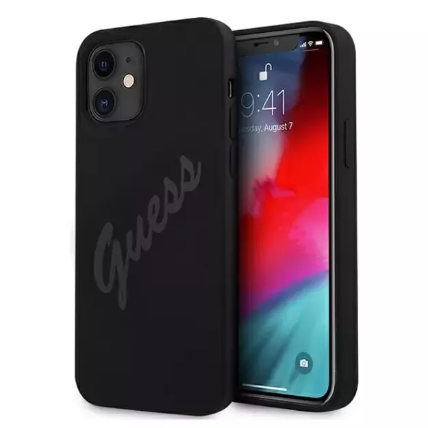 Guess GUHCP12SLSVSBK iPhone 12 mini 5.4&quot  black/black hardcase Script Vintage