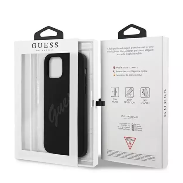 Guess GUHCP12SLSVSBK iPhone 12 mini 5.4&quot  black/black hardcase Script Vintage 9