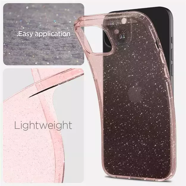 Spigen Liquid Crystal Glitter iPhone 15 Plus Case - Pink/Clear 1