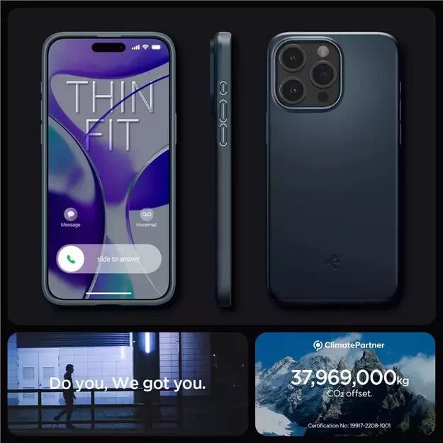 Spigen Thin Fit iPhone 15 Pro Max Case - Black Metal 27