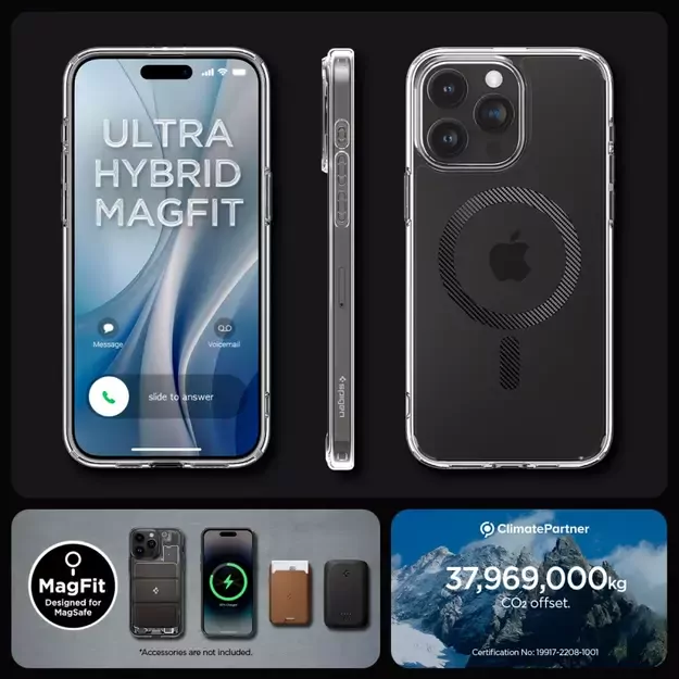 Spigen Ultra Hybrid Mag Case with MagSafe for iPhone 15 Pro - Gray 28