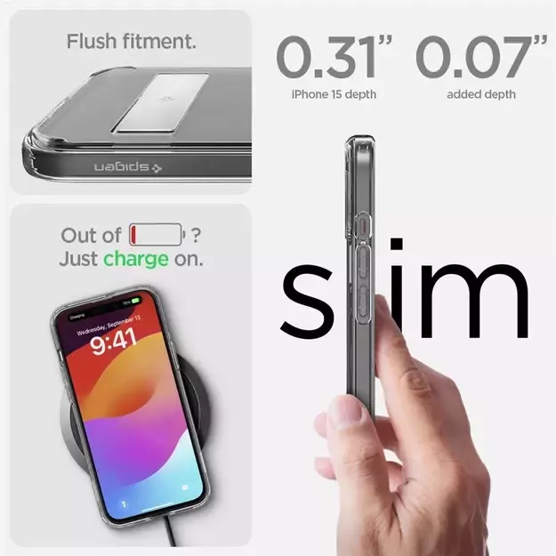 Spigen Ultra Hybrid S MagSafe Case with Stand for iPhone 15 - Black 17