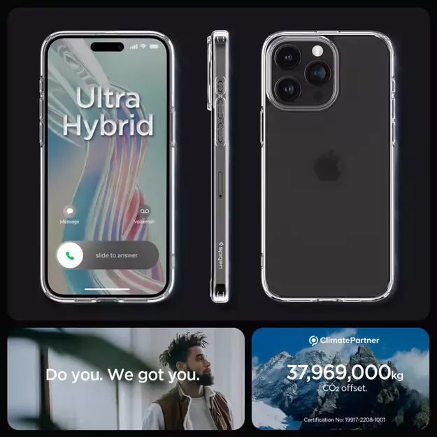 Spigen Ultra Hybrid iPhone 15 Pro Case - Clear Matte 28