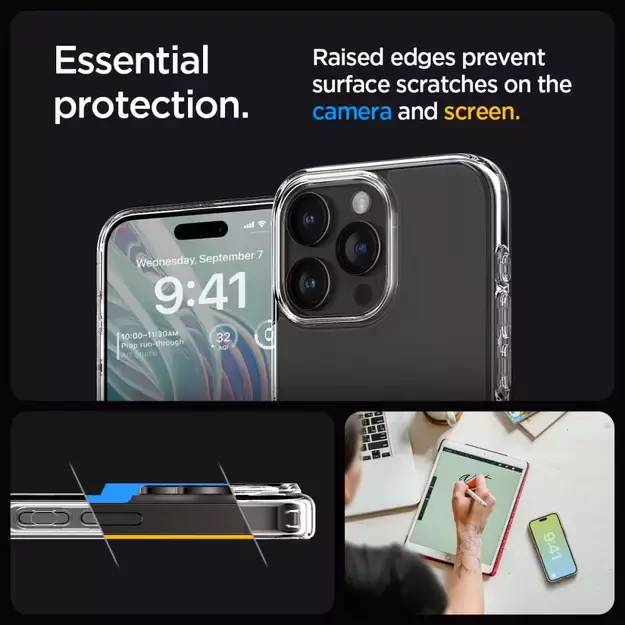 Spigen Ultra Hybrid iPhone 15 Pro Case - Clear Matte 22