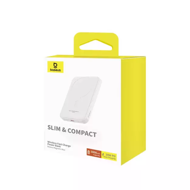 Baseus mini power bank 5000mAh 20W + USB-C cable (20V/3A) - white 3