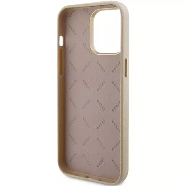 Guess Glitter Glossy Script case for iPhone 15 Pro - gold 6