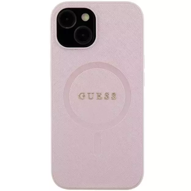 Guess Saffiano MagSafe case for iPhone 15 Plus - pink 9