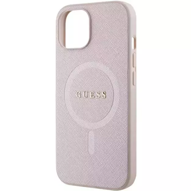 Guess Saffiano MagSafe case for iPhone 15 Plus - pink 11