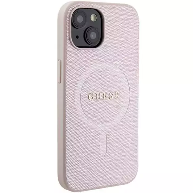 Guess Saffiano MagSafe case for iPhone 15 Plus - pink 10