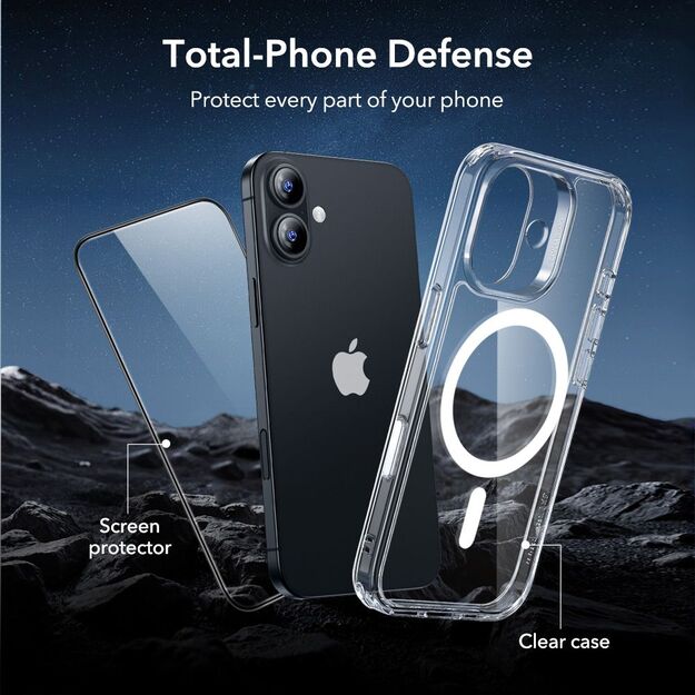 ESR Classic Hybrid MagSafe + Tempered Glass Set for iPhone 17 - Clear 4