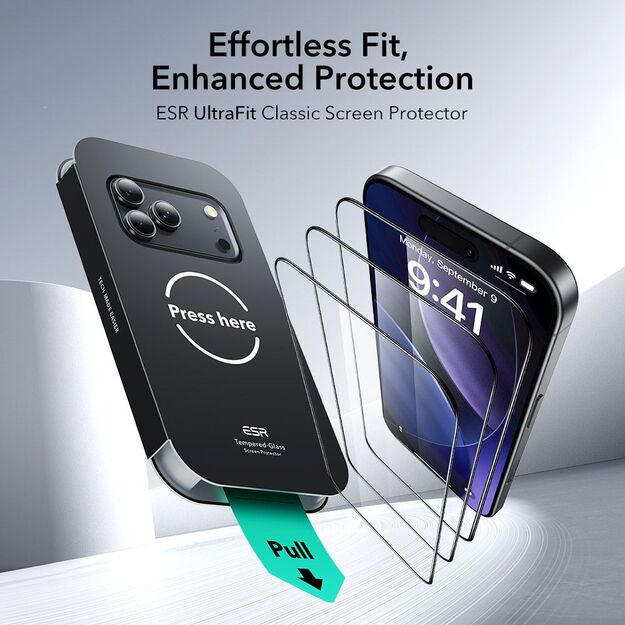 ESR UltraFit Tempered Glass 2-pack for iPhone 17 Pro - transparent 1