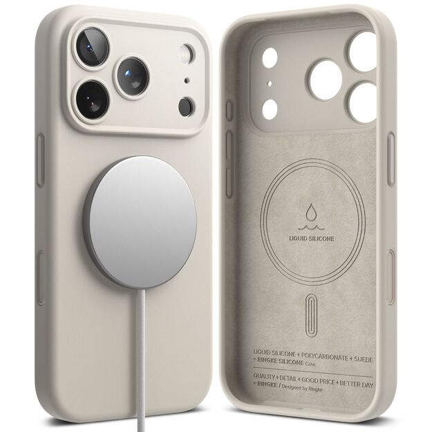 Ringke Silicone Magnetic MagSafe Case for iPhone 17 Pro Max - Beige 1