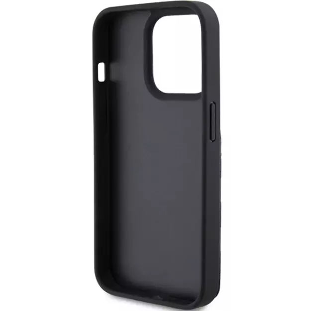 Karl Lagerfeld Saffiano Cardslots and Stand Monogram Choupette Case for iPhone 15 Pro Max - Black 6