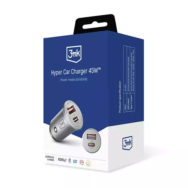 Accessories - 3mk Hyper Car Charger 45W 8