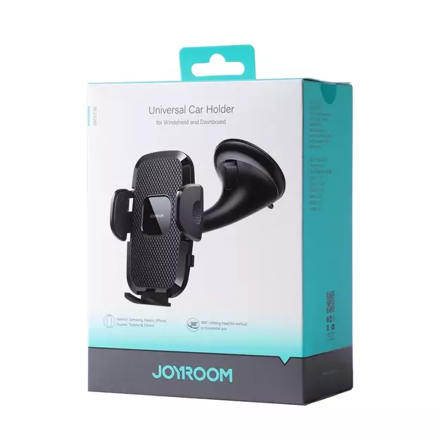 Joyroom JR-ZS259 mechanical car holder universal for phone on cockpit / window - black 26