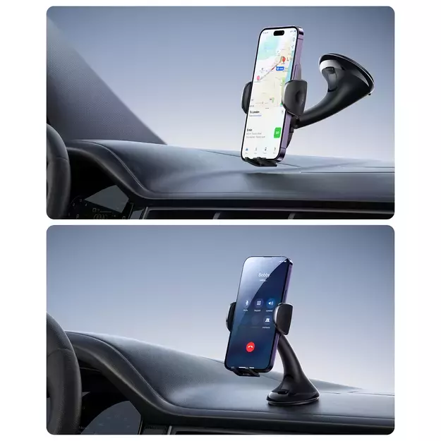 Joyroom JR-ZS259 mechanical car holder universal for phone on cockpit / window - black 19