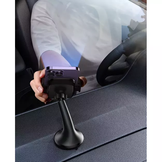 Joyroom JR-ZS259 mechanical car holder universal for phone on cockpit / window - black 22