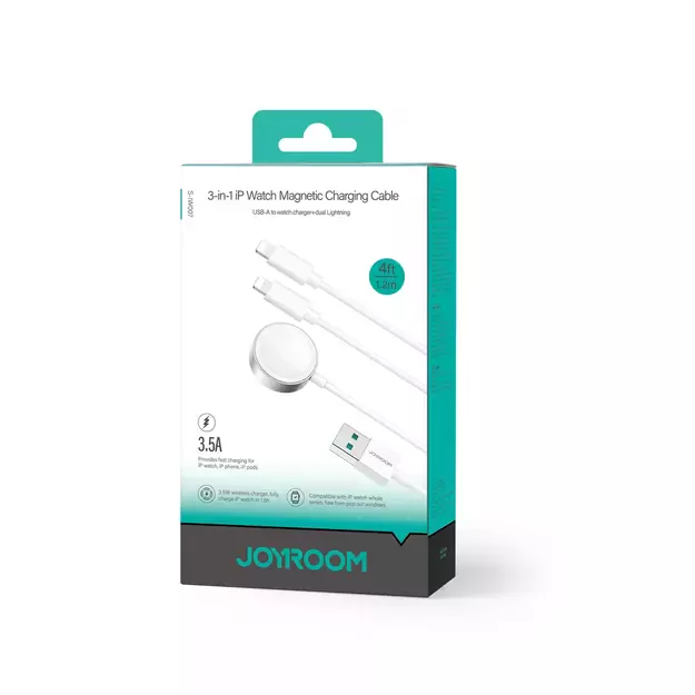 Joyroom S-IW007 3-in-1 cable USB-A magnetic charger - Lightning 1.2m - white 18
