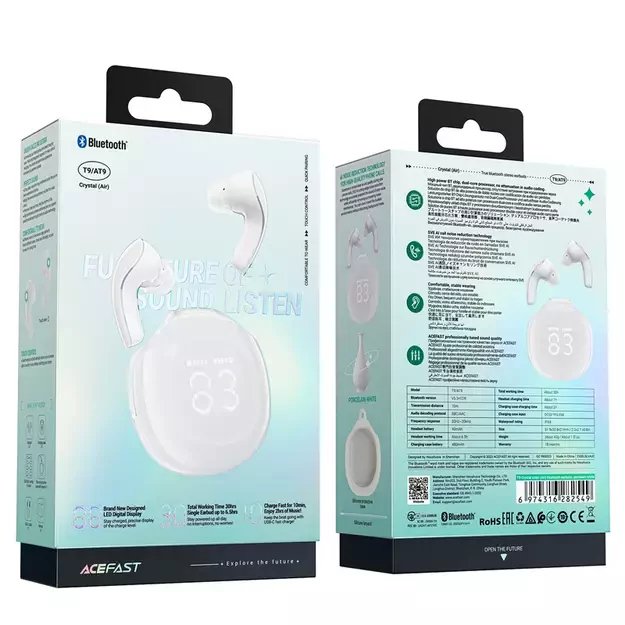 Acefast T9 Bluetooth 5.3 in-ear wireless headphones - white 14
