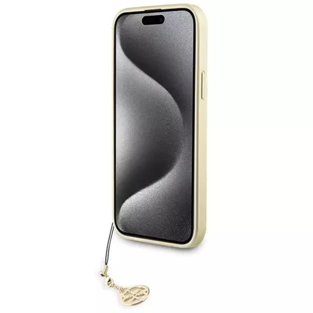 Guess 4G Charms Collection case for iPhone 15 Plus - gray 4